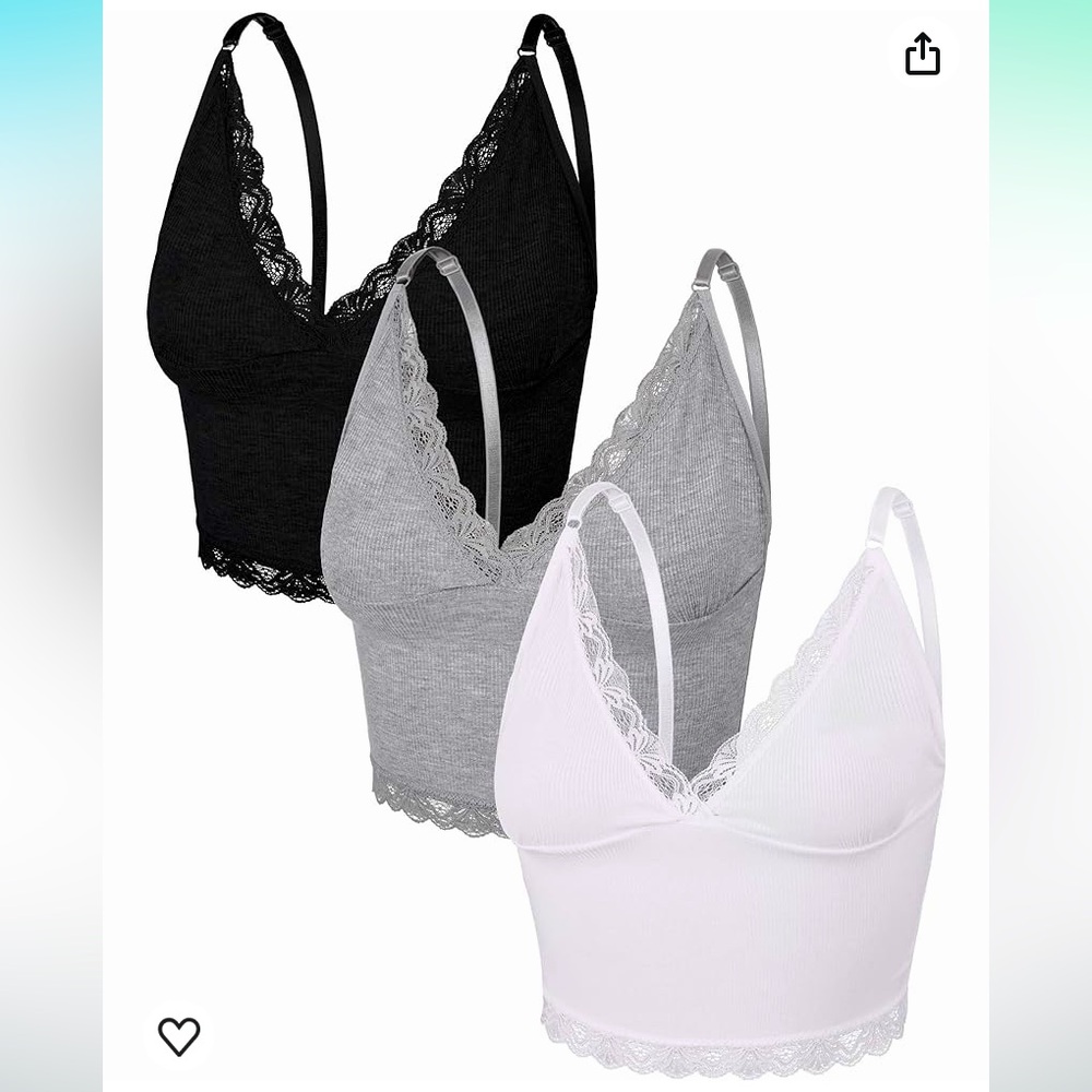 3 pack of lace cami tops